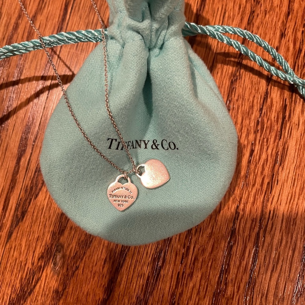 TIFFANY AND CO. double heart tag necklace in SILVER. Return to Tiffany.